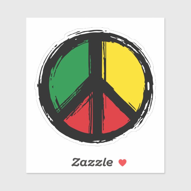 Adesivo Símbolo de paz com cores de reagoga (Folha)