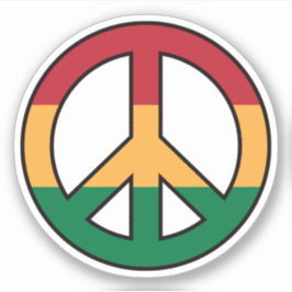 Adesivo Símbolo de paz com cores rasta