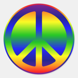 Adesivo Símbolo de Paz com Gradiente de Arco-íris e Fundo