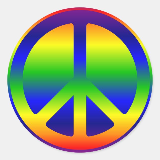 Adesivo Símbolo de Paz com Gradiente de Arco-íris e Fundo  (Frente)