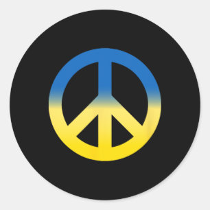 Adesivo Símbolo de Paz - Cores da Bandeira da Ucrânia com 