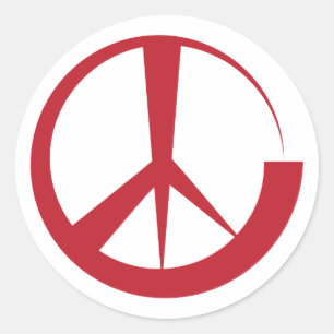Adesivo Símbolo de paz criativa isolado vermelho