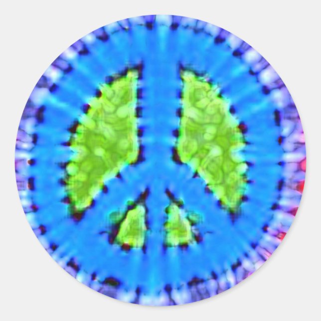 Adesivo Símbolo de Paz de Hippie Tie Dye Trippy (Frente)