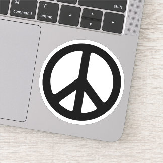 Adesivo Símbolo de Paz em Círculo Preto e Branco Minimalis