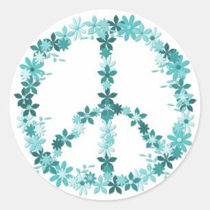Adesivo Símbolo de paz flower power