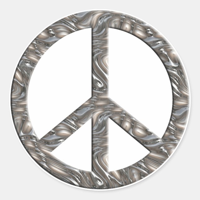 Adesivo Símbolo de PAZ - PRATA (Frente)