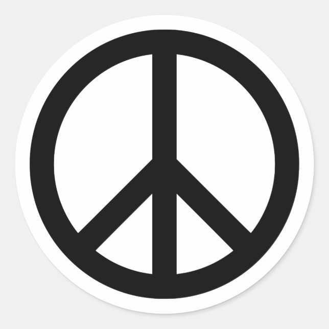 Adesivo Símbolo de Paz Preto (Frente)