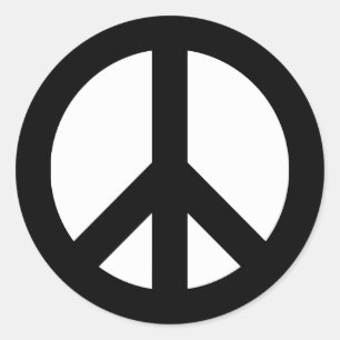 Adesivo Símbolo de paz preto e branco
