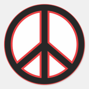 Adesivo Símbolo de paz preto & vermelho