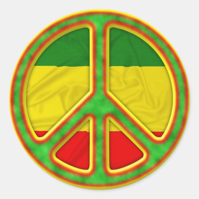 Adesivo Símbolo de paz rasta (Frente)