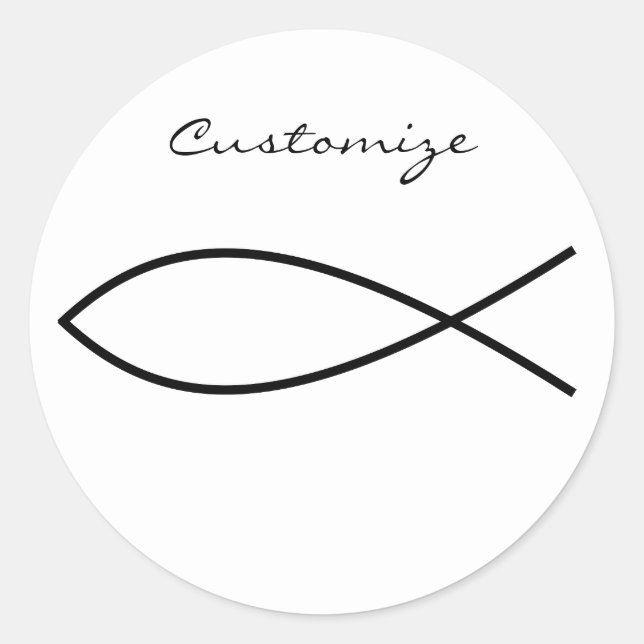 Adesivo Símbolo de Peixe Cristão Ichthys Thunder_Cove (Frente)