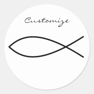 Adesivo Símbolo de Peixe Cristão Ichthys Thunder_Cove