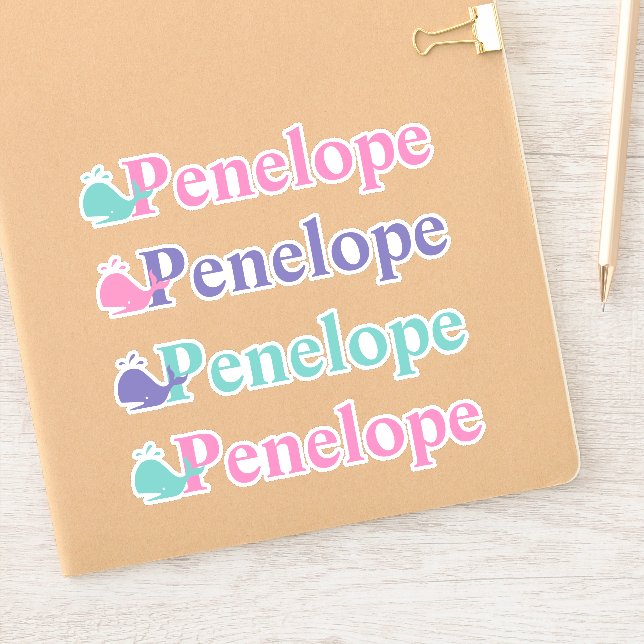 Adesivo Símbolo de Peixe de Baleia Cinto Nome Personalizad (Notebook)