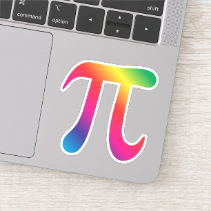 Adesivo Símbolo de pi de cor arco-íris
