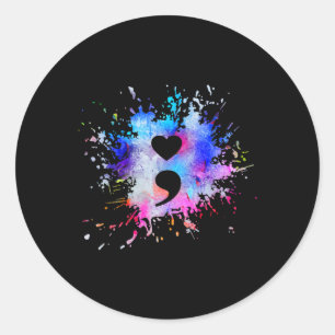 Adesivo Símbolo de ponto e vírgula do coração com gráfico