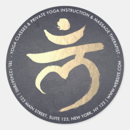 Adesivo Símbolo de Raiz de Meditação de Instrutor do Yoga 