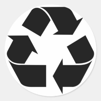 Adesivo Símbolo de Reciclagem Preto