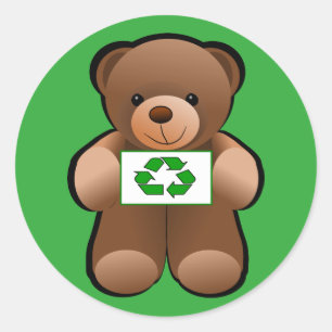 Adesivo Símbolo de Reciclar do Urso de Teddy Design