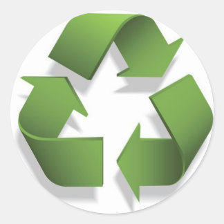 Adesivo símbolo de reciclar verde