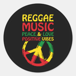 Adesivo Símbolo de Reggae e Paz com citações positivas