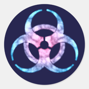 Adesivo Símbolo de risco biológico azul
