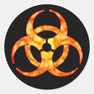 Adesivo Símbolo de Risco Biológico de Nuvem Laranja