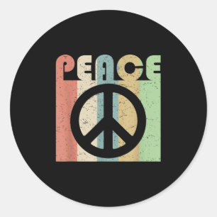Adesivo Símbolo de Sinal de Paz Inspiração Cotação Retro V