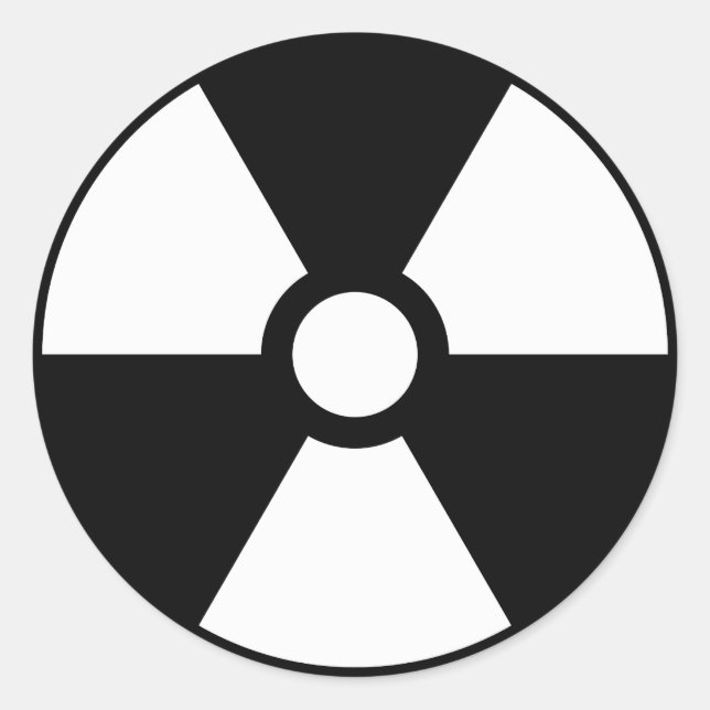 Adesivo Símbolo de Sinal de Radiação Trefoil Símbolo de Av (Frente)
