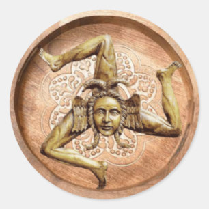 Adesivo Símbolo de Trinacria da Sicília (Faux Wood)
