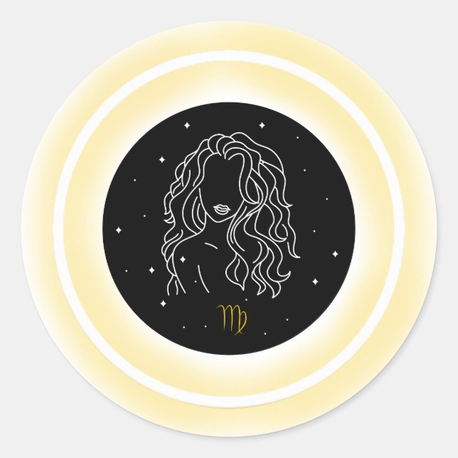 Adesivo Símbolo de Virgem – Emblema Mínimo de Astrologia (Frente)