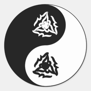 Adesivo Símbolo de yin e yang em preto e branco