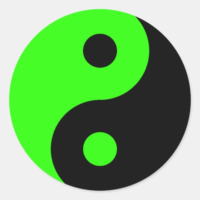 Adesivo Símbolo de Yin Yang Verde e Preto (Frente)