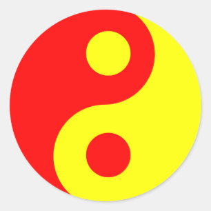 Adesivo Símbolo de Yin Yang vermelho e amarelo