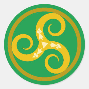 Adesivo Símbolo Decorativo Celta Dourado Triskele