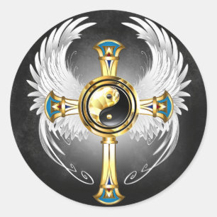 Adesivo Símbolo Devine Egípcio Dourado Yin Yang