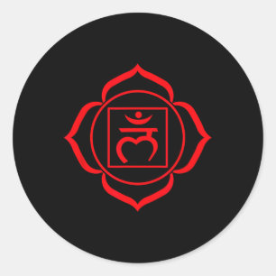 Adesivo Símbolo do Chakra Raiz Vermelho Muladhara Iogue Yo