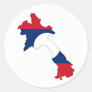 Adesivo símbolo do mapa de forma do mapa do país do laos