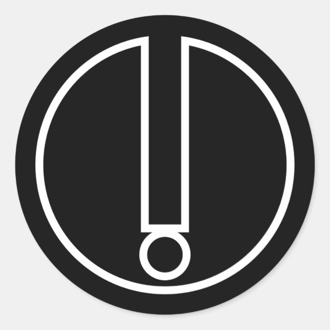 Adesivo Símbolo do ponto de exclamação em círculo preto (Frente)