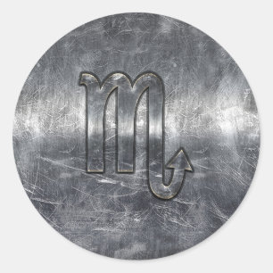 Adesivo Símbolo do zodíaco da Escorpião no estilo metá