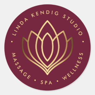 Adesivo Símbolo Dourado de ioga lotus Ruby Wellness mass