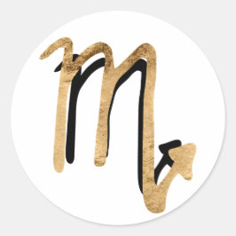 Adesivo Símbolo dourado preto da constelação Scorpio zodia