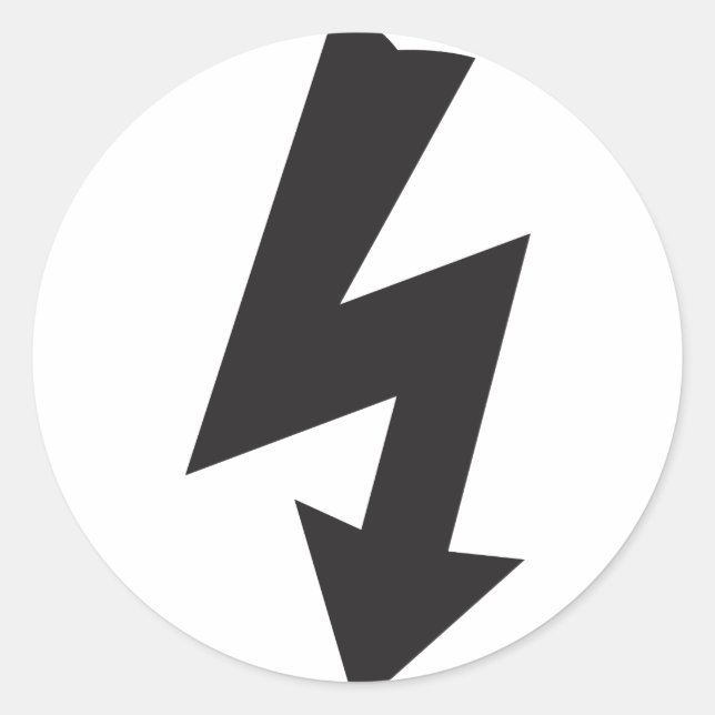 Adesivo Símbolo elétrico trovão de eletricidade (Frente)