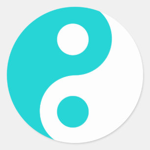 Adesivo Símbolo escuro de Yin Yang de turquesa