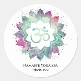 Adesivo *~* Símbolo Espiritual OM Lotus Flor Azul