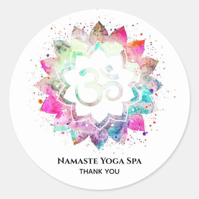 Adesivo *~* Símbolo Espiritual OM Símbolo Lotus Flor (Frente)