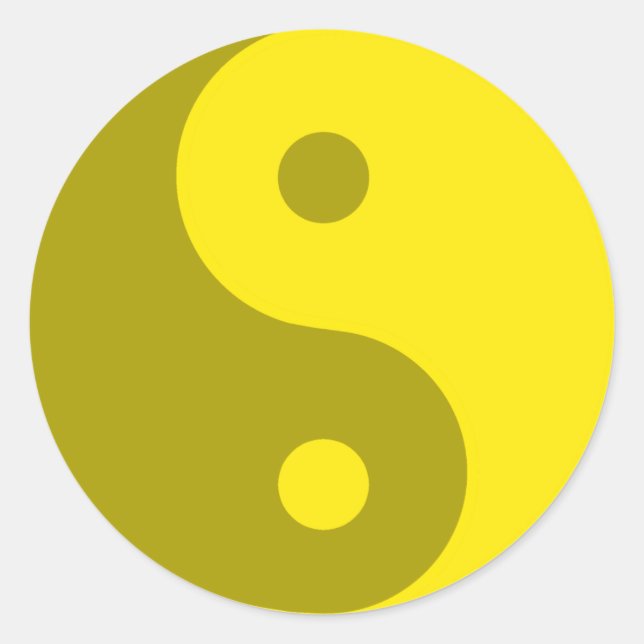 Adesivo Símbolo espiritual Yin Yang Yellow (Frente)
