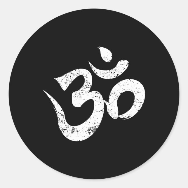 Adesivo Símbolo Espiritual Yoga Om Meditação Aum Ohm (Frente)