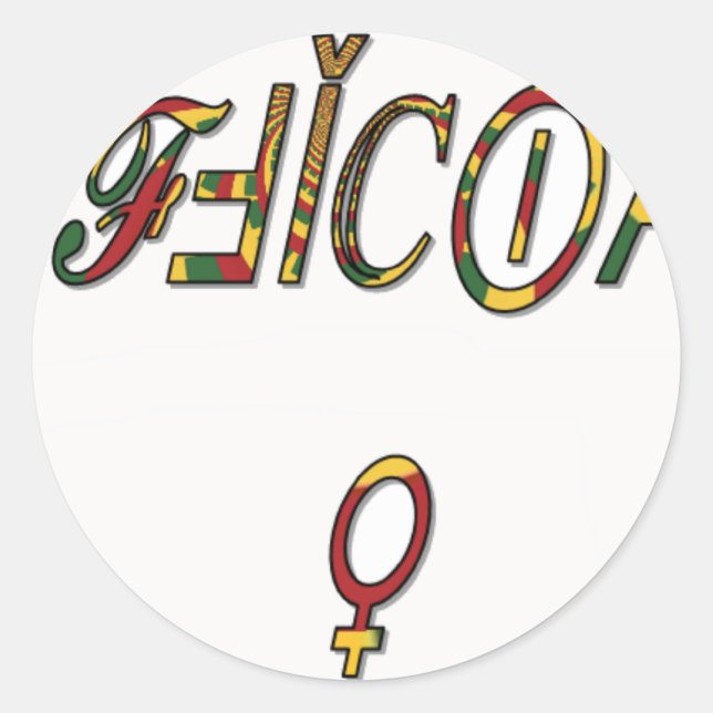 Adesivo Símbolo feminino "OFICIAL" invertido Impressão (Frente)