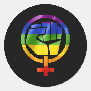 Adesivo Símbolo Feminista Lgbt Resiste Orgulho Fist Rainbo