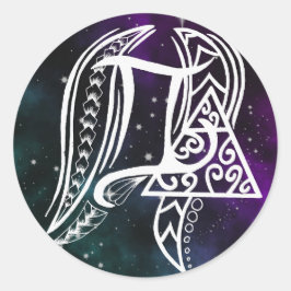 Adesivo Símbolo Gemini Zodiac com arte tribal